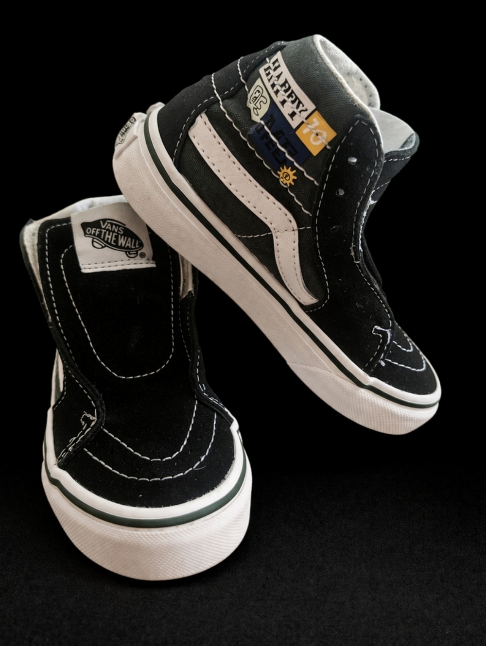 Vans Black and White Kids Sneakers